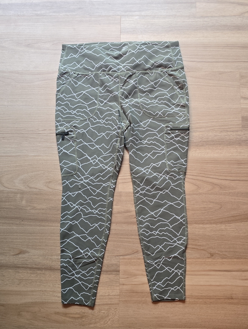 torrid Olive Green & White Graphic Kids Leggings with Cargo Pockets